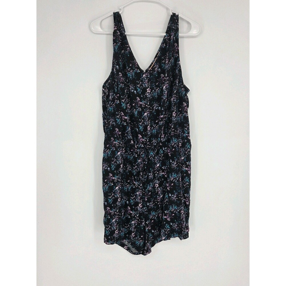 EVRI Womens Romper Floral Drawstring Adjustable Waist Size 2X Boho Beach Pockets